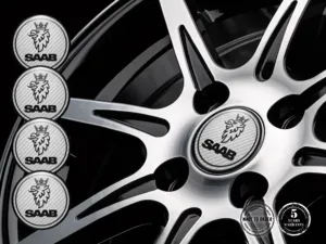 Saab Adesivo Cerchio Ruota Edizione Set Badge Silicone